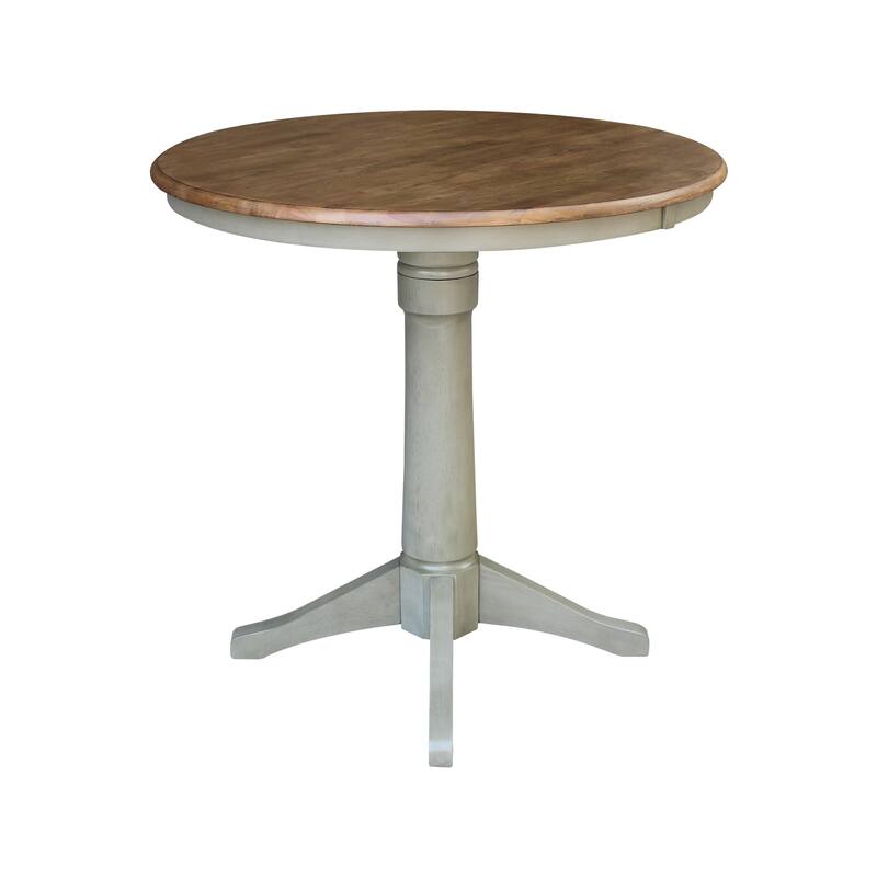 36" Round Top Pedestal Table - Hickory/Stone
