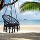 preview thumbnail 1 of 5, Black Swing Hammock Chair Macrame Swing