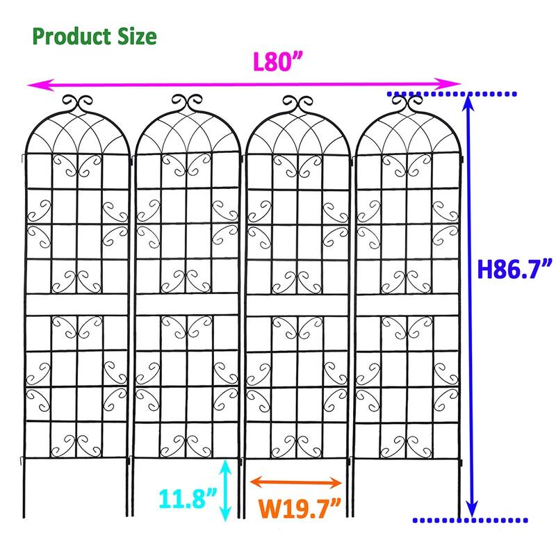 Outdoor Metal Rustproof Garden Arched Trellis for Climbing Plants