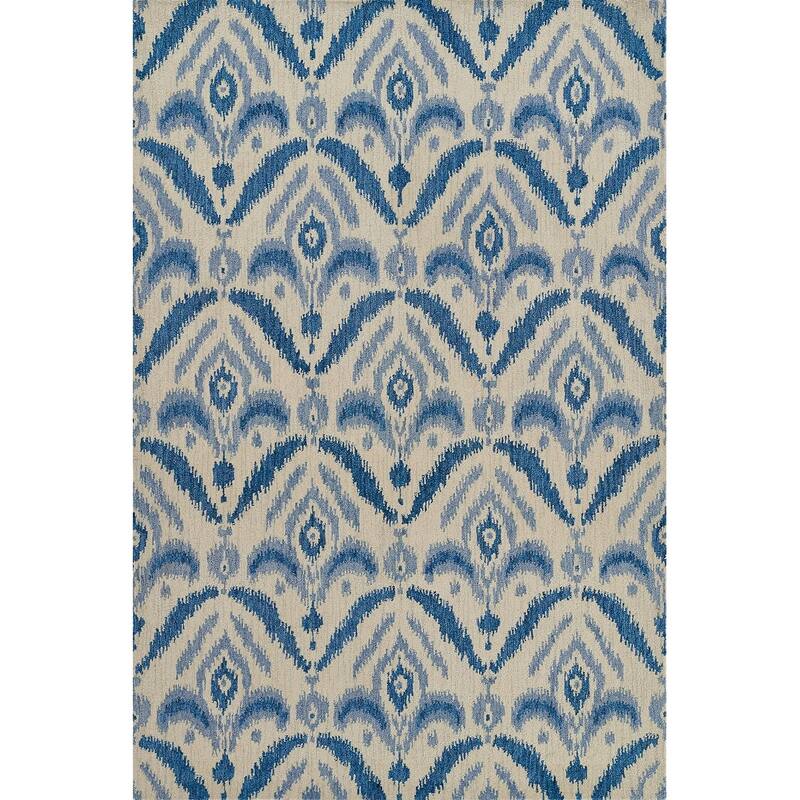 Momeni Leiden Hand Tufted Wool Area Rug - Blue - 5' x 8' - Runner/Rectangle