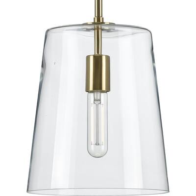 Clarion Collection Satin Brass One-Light Small Pendant - 11.500" x 14.600" x 11.500"