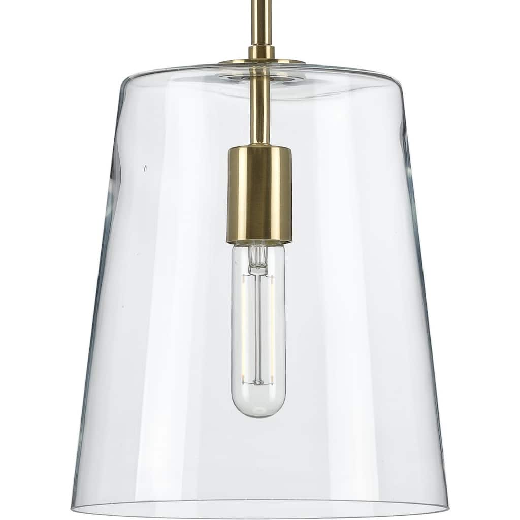 Clarion Collection Satin Brass One-Light Small Pendant - 11.500" x 14.600" x 11.500"