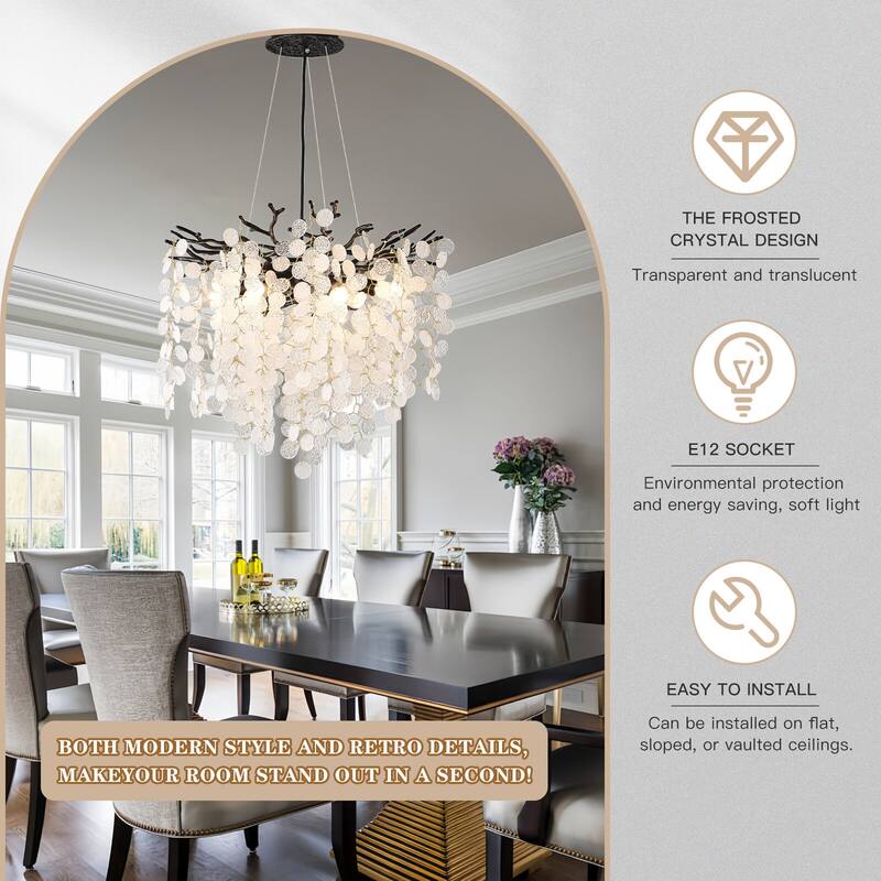 Modern Crystal Chandelier, Tree Branch Chandeliers Adjustable Height