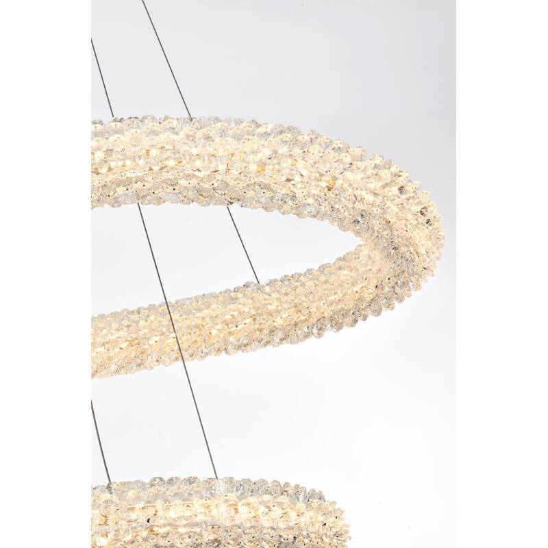 Elegant Lighting 3800G42L2 Bowen 42" Wide LED Crystal Ring Chandelier