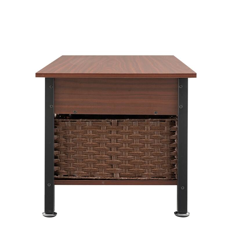 Metal Coffee Table with a Lifting Table and Hidden Storage Space