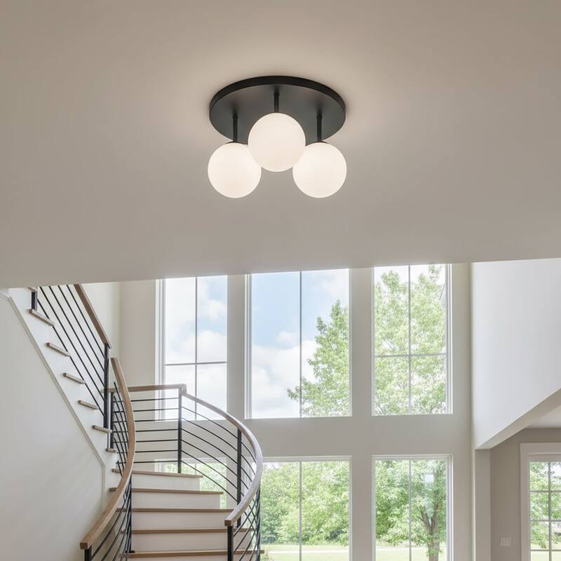 Artcraft Comet - 3-Light Flush Mount - Semi Matte Black