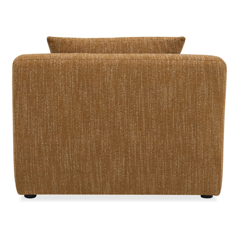 NADAAL STUDIOS Lucien Slipper Chair, Feather-Topped Cushion with Kiln-Dried Solid Wood Frame, Amber Glow