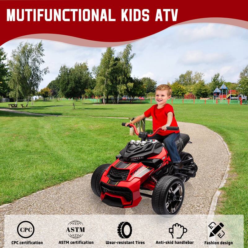 3 Wheeler Electric Vehicle 12v Kids Ride on ATV Car for Kids 3-8 Best Gift