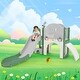 preview thumbnail 53 of 63, Kids 7-in-1 Slide Playset: Spaceship Design with Slide, Tunnel, Ring Toss, Basketball Hoop, and Toy Storage Green