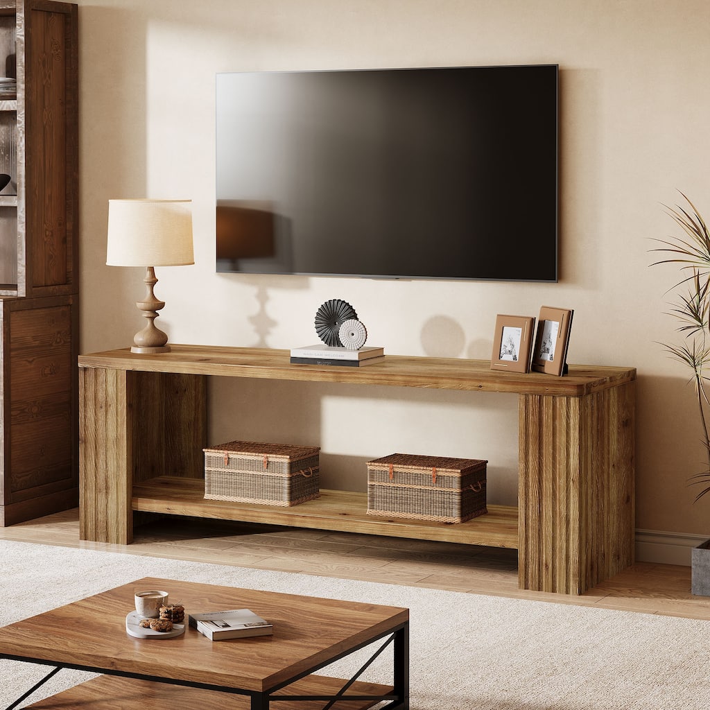 63" Solid Wood TV Stand for 55/60/65/75-Inch TVs