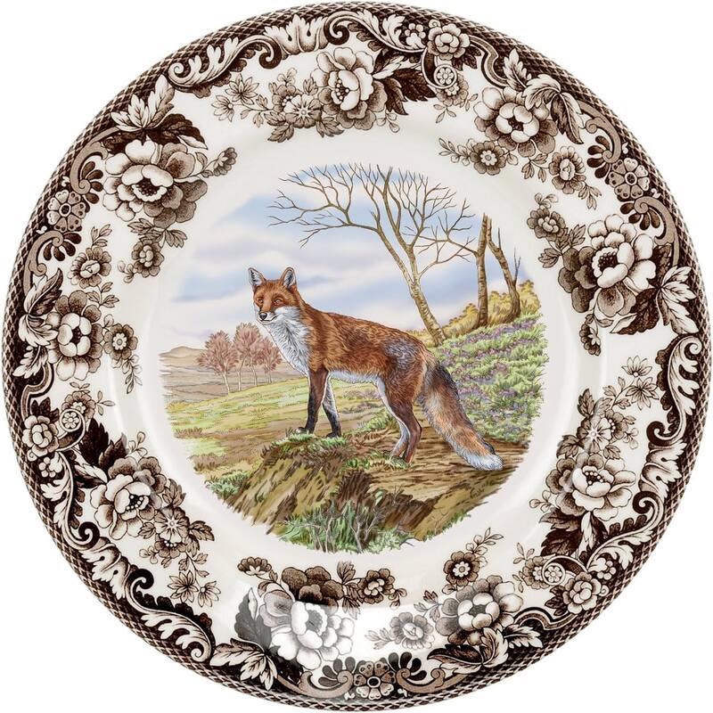 Spode Woodland Dinner Plate Animal Motifs - 10.5 - Red Fox