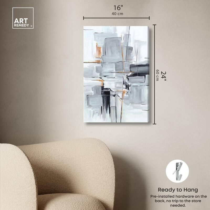 Elegant Grey Shades I Canvas by Art Remedy, Gallery Wrapped