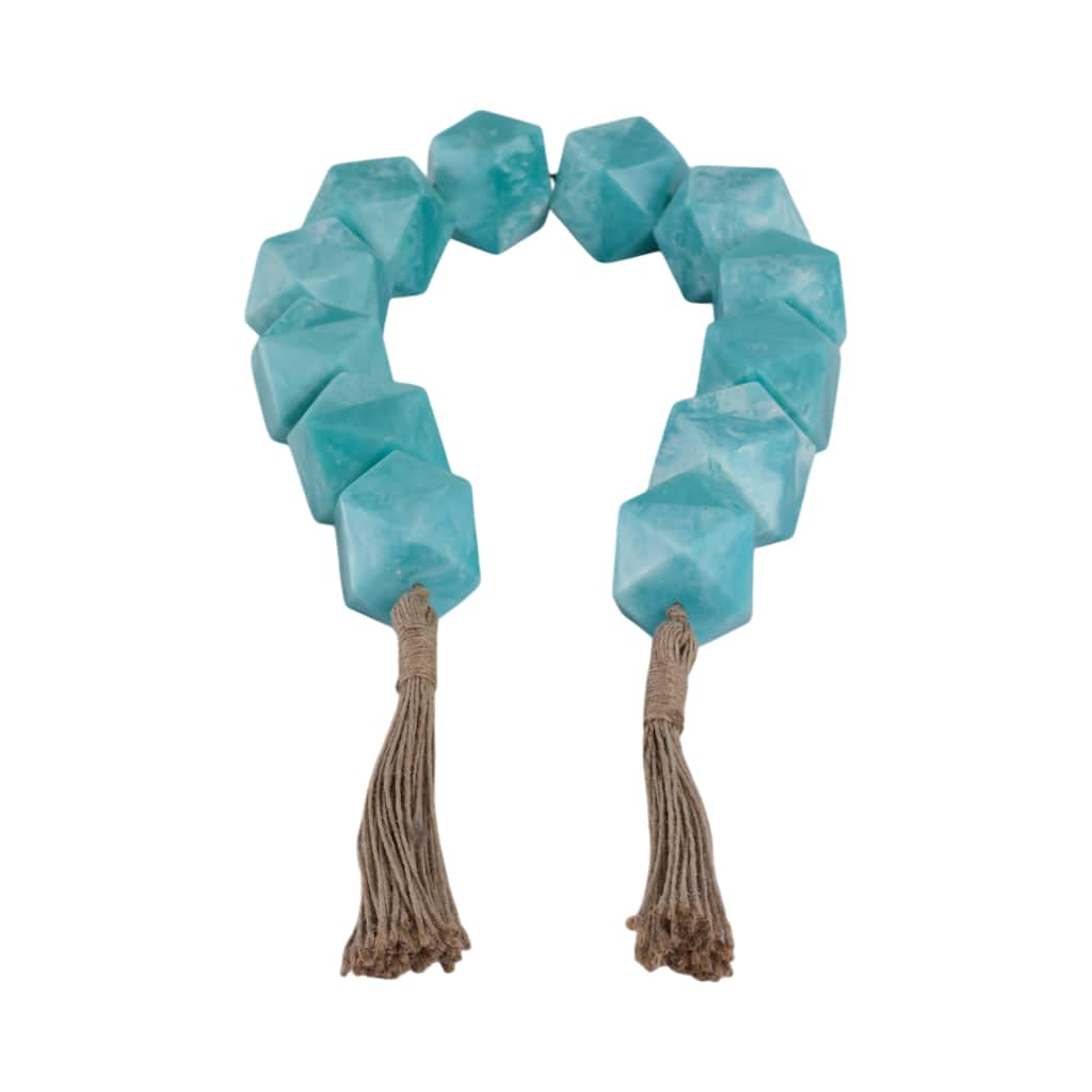 Resin Decorative Bead Coastal Style Tassel Detail Home Decor - 2" Blue - 45" x 2" x 2"