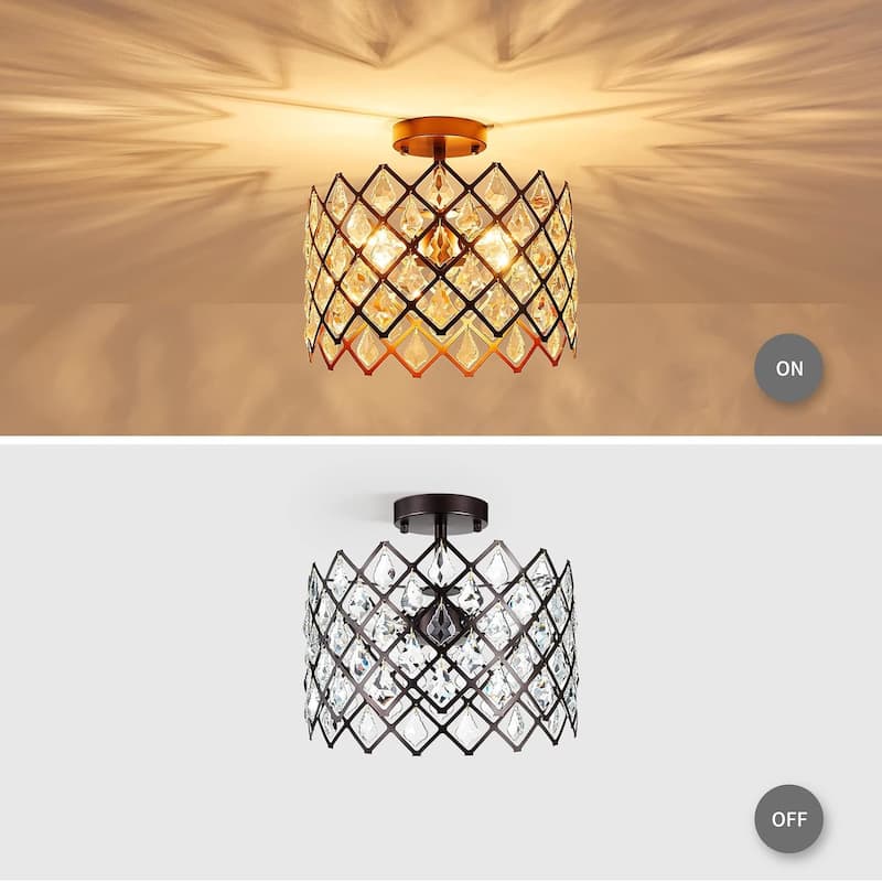 3-light ceiling light bronze hallway light metal, crystal kitchen light