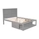 preview thumbnail 6 of 13, Rustic Full Size Platform Kids Bed Frame with 2-Drawers, End Shelf, Solid Wood Frame for Bedroom, No Box Spring Required, Grey