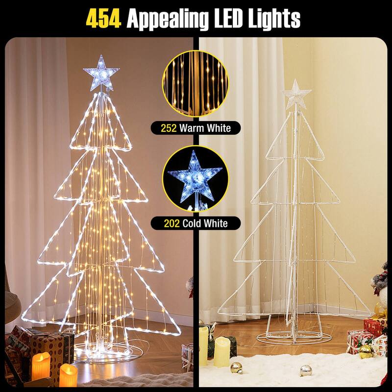 Costway 5 FT Animated Christmas Tree with 252 Warm 202 Cold LED Lights - See Details