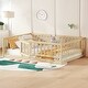 preview thumbnail 81 of 89, Montessori Floor Bed with Fence & Door, Toddler Wood Bed Frame for Kids