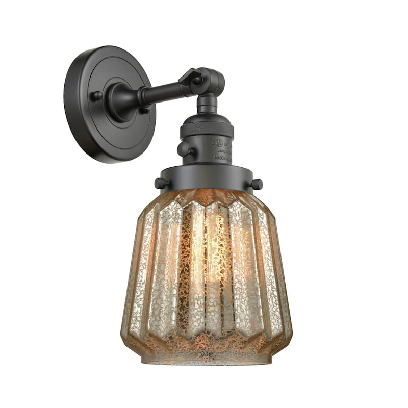 Innovations Lighting Chatham Single Light 12" Tall Bathroom Sconce - Oil Rubbed Bronze / Mercury