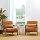 preview thumbnail 3 of 119, Glitzhome Set of 2 30.75"H Mid-Century Modern PU Leather Accent Chairs - 25.75"W x 33.75"D x 30.75"H