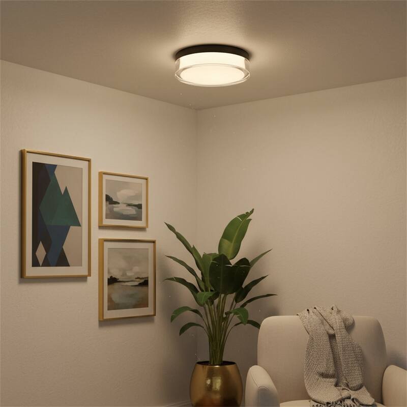 9-inch Black Inegrated LED Flush Mount