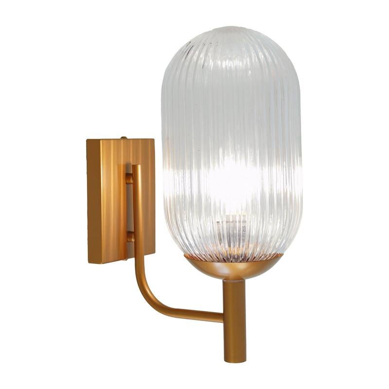 1 Light Globe Shade Shape Wall Lamp - Bronze and Clear