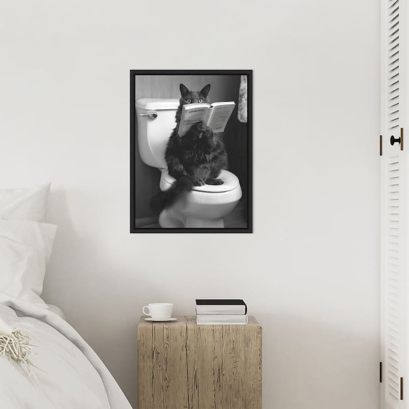 The Sin Queen Throne Room Cat by Niky Rahner Framed Canvas Wall Art