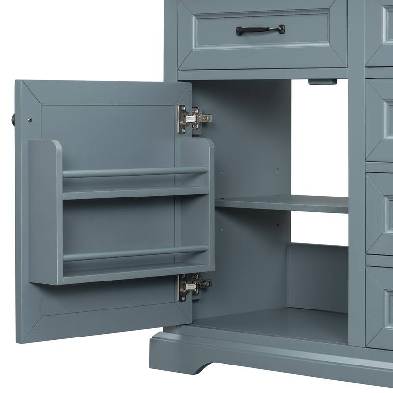 Roomfitters 36" Bathroom Vanity with Ceramic Sink, 2 Tip-out Drawers and Smart Storage Organizer