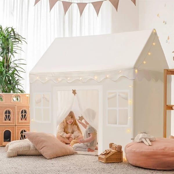 slide 2 of 9, Tiny Land® Natural Cream Playhouse White