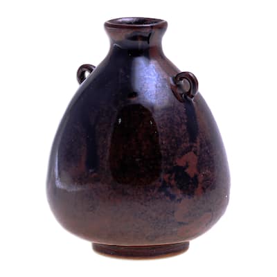 Novica Handmade Chiang Mai Rustic Ceramic Bud Vase