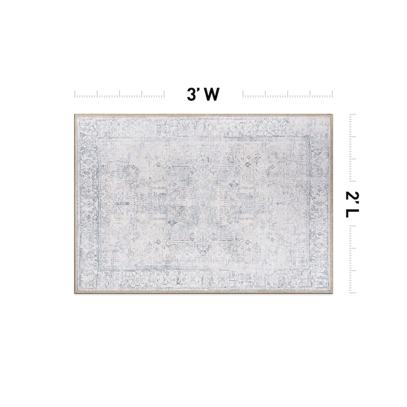 World Rug Gallery Vintage Inspired Distressed Machine Washable Area Rug