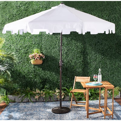 SAFAVIEH Outdoor Zimmerman 9 Ft Market Umbrella - White
