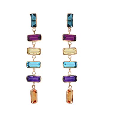 EFFY 14K Yellow Gold,Amethyst,Blue Topaz,London Blue Topaz,Citrine,Lemon Quartz,Rhodolite Drop Earrings