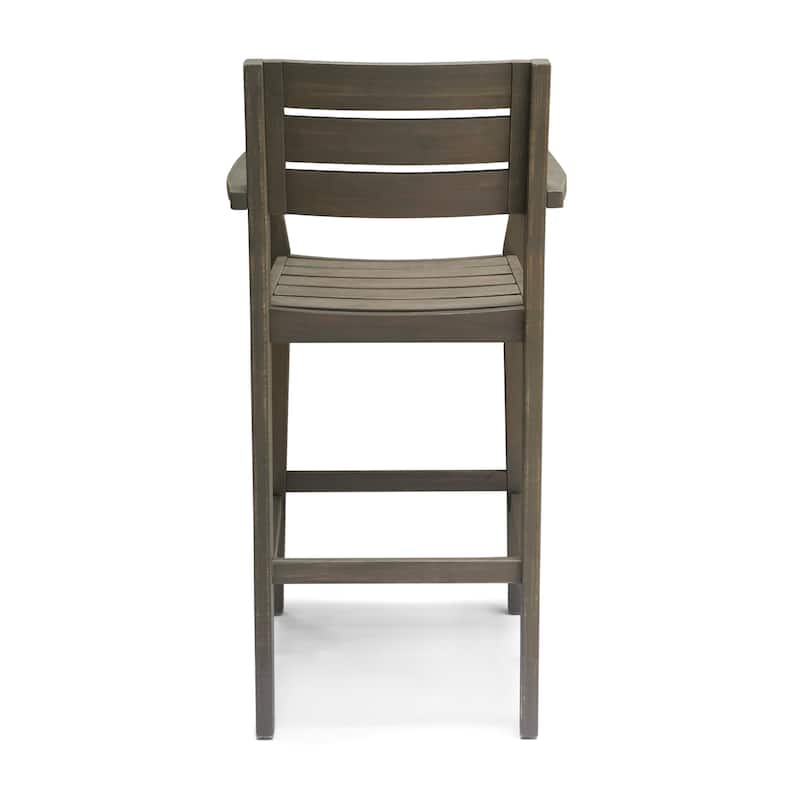 Stamford Outdoor Acacia Barstool (Set of 4) by Christopher Knight Home