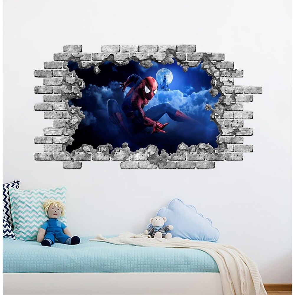 Shop Spiderman Wall Decal Nursery Superhero Hole Stickers Overstock 31721681