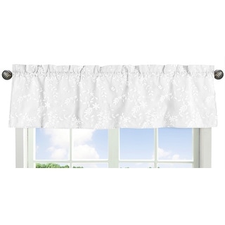 White Floral Vintage Lace Window Curtain Valance - Solid Luxurious ...