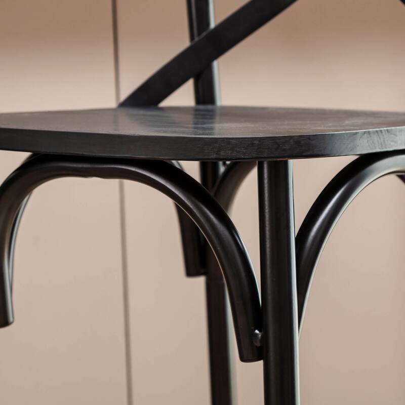 Glitzhome Industrial Rustic High Bar Stools with Wood Seat