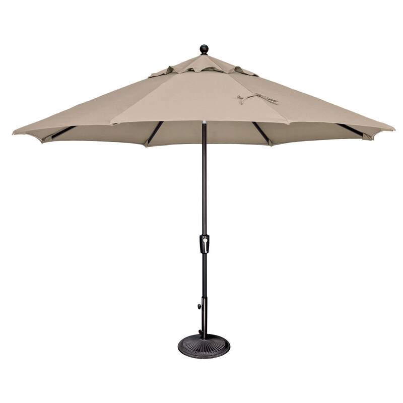 SimplyShade Catalina 11' Octagon Push Button Tilt Umbrella, Black Frame Finish