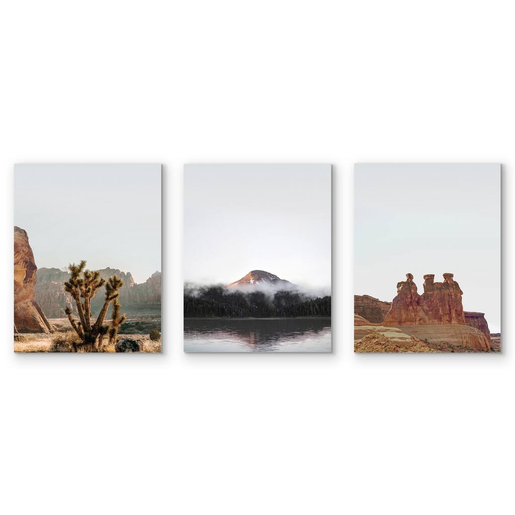 Americanflat 3 Piece 16x20 Wrapped Canvas Set - Utah National Park by Artvir