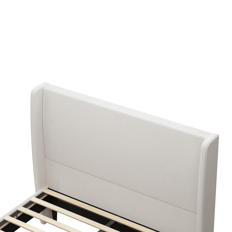 GDFStudio - Oliver High Back Soft Bed with 12-Slat Support and Plush Upholstery