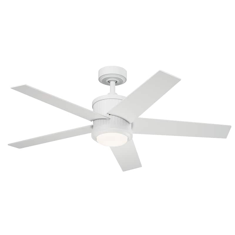 Kichler 300048 Brahm 48" 5 Blade Indoor LED Ceiling Fan with Remote - Matte White