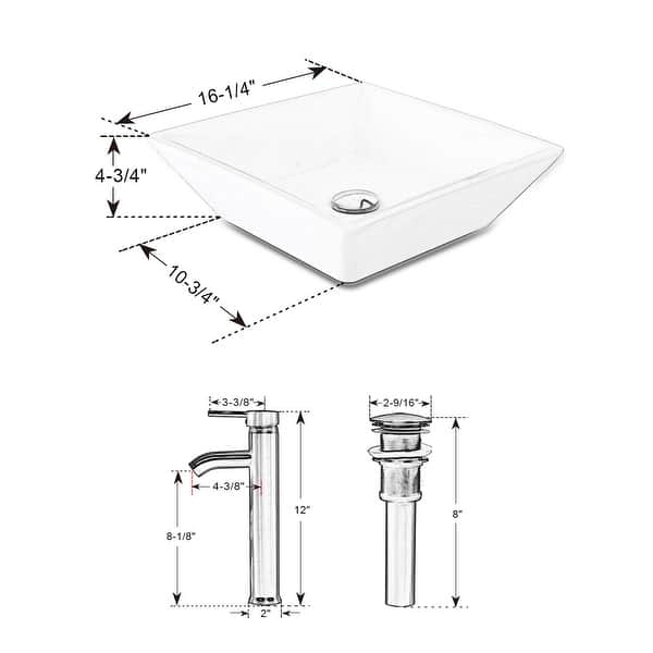 dimension image slide 7 of 10, 36" Brown Bathroom Vanity Set with Side Cabinet Mid-Century Vanity with Sink & Faucet