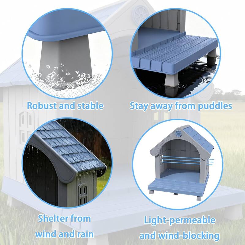 Outdoor Dog House, Durable All-Weather Large Dog House for Backyard, Patio and Indoor Use