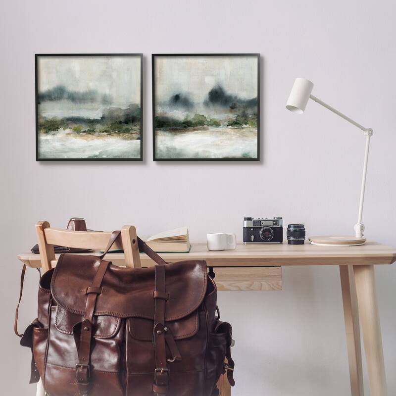 Stupell Somber Abstract Landscape Mountain Watercolor Details 2 Piece Framed Wall Art, Design by Carol Robinson