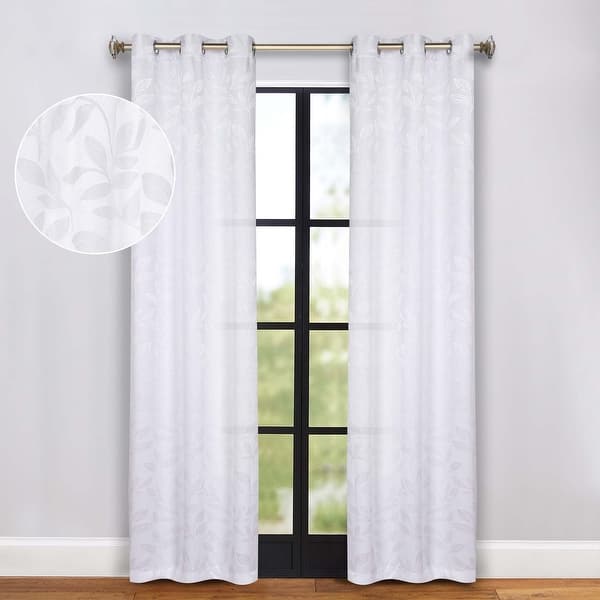 Superior Leaves Machine Washable Room Darkening Grommet Blackout Curtains, Set of 2