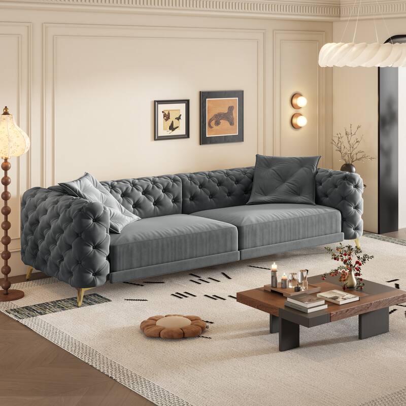97.7" 3-in-1 Convertible Sleeper Sofa, Pull Out Sofa Bed with Ottoman, 4-Seater for Small Spaces & Apartments