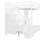 preview thumbnail 14 of 34, Full Over Full Size Bunk Bed with Storage Staircase, Kids Loft Bed with Hydraulic Lift Murphy Bed & Desk