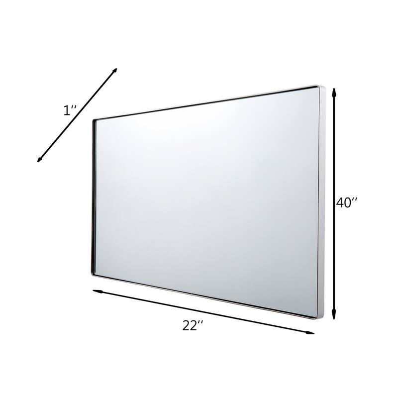 Varaluz Kye Vertical Rounded Rectangular Wall Mirror - Polished Nickel