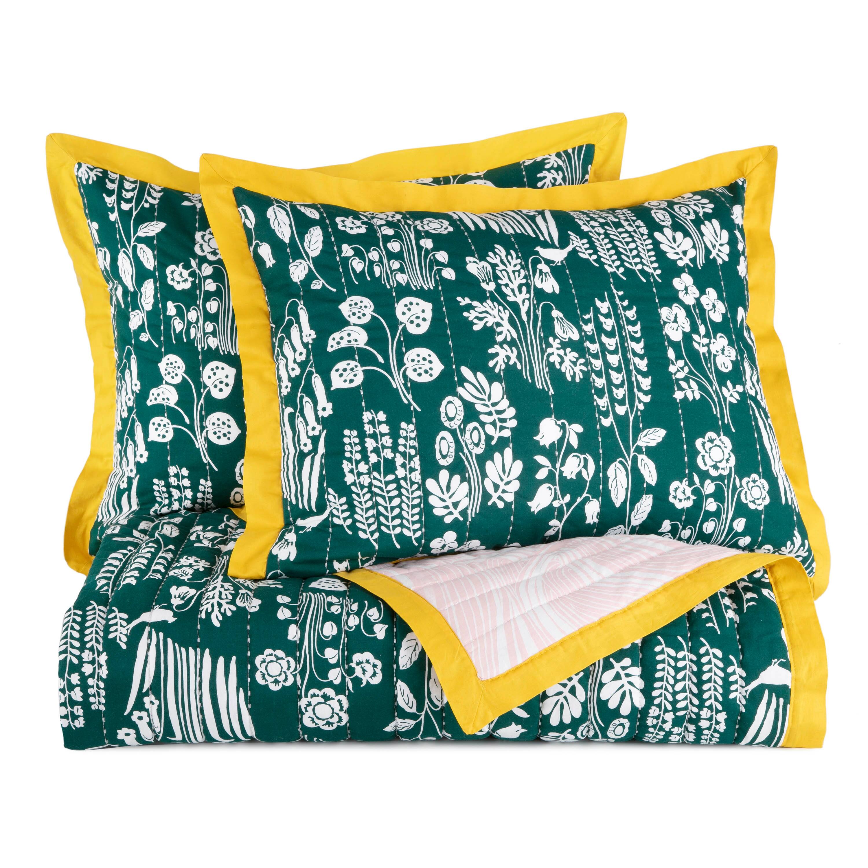 Novogratz by Utica Tallulah Belle Full/Queen Green Quilt Set Bed Bath