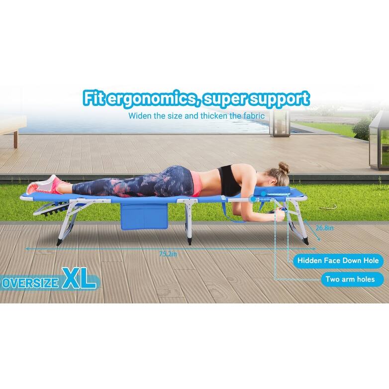 3-in-1 Heavy Duty Tanning Chair with Face Hole