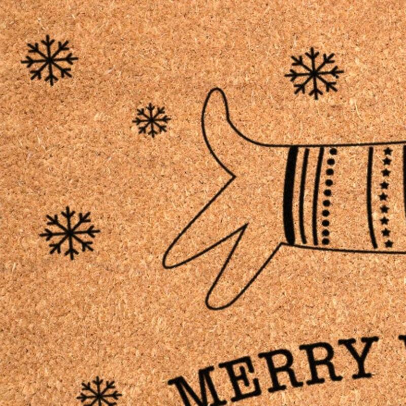 HomeRoots 24" X 36" Brown And Black Christmas Dachshund Outdoor Coir Door Mat - 24.00' X '36.00